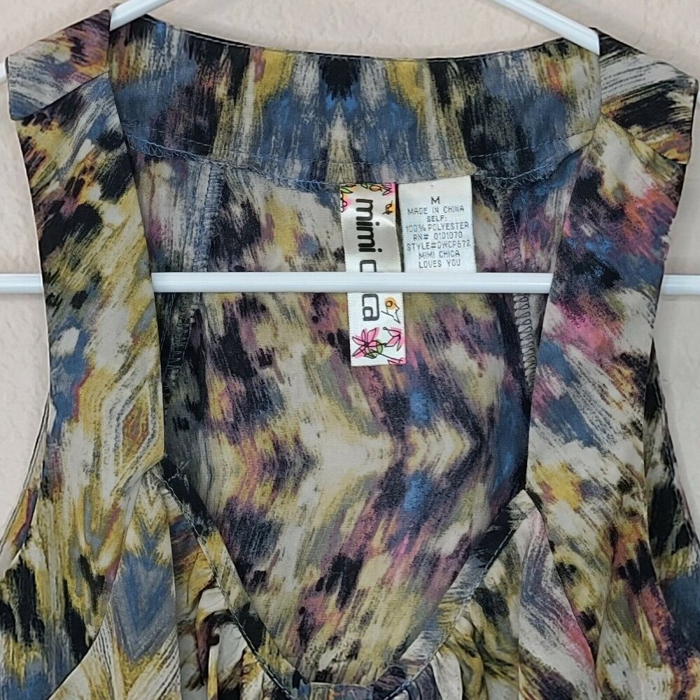 Mimi Chica Dress Juniors Medium Black Colorful Ombre Tie Dye Mini Casual Summer - Picture 7 of 12